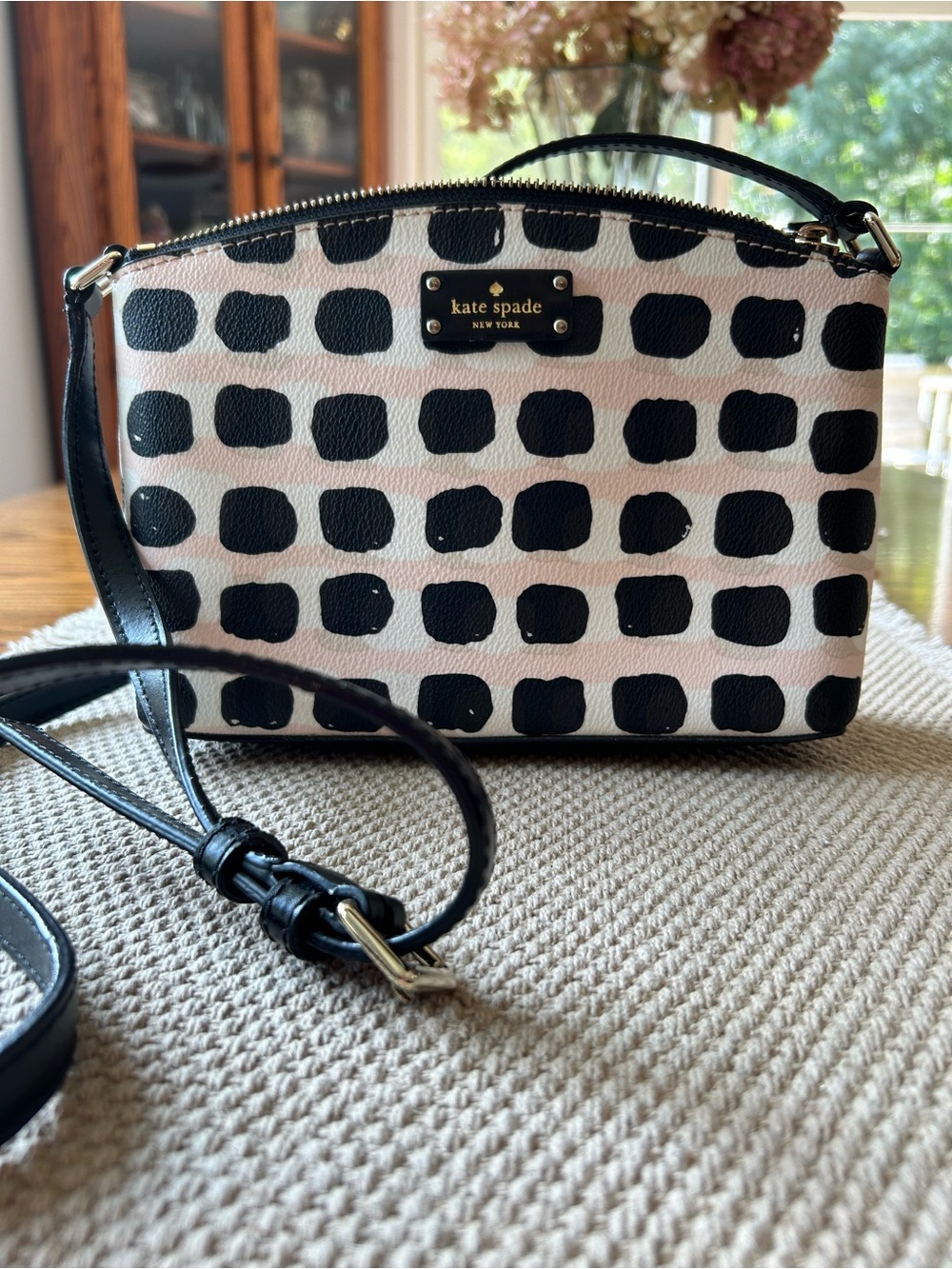 kate spade Black & Pink Graphic Dot Crossbody Bag